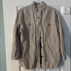 Tan Jay Light Beige Casual button up Drawstring Jacket size 16
